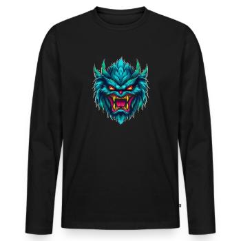 Monstre animal en colère - T-shirt manches longues Premium bio Homme - noir - Devant - Nico (187cm)