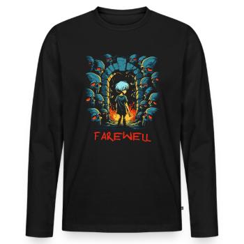Prends soin de toi! Adieu et enfant du donjon - T-shirt manches longues Premium bio Homme - noir - Devant - Nico (187cm)