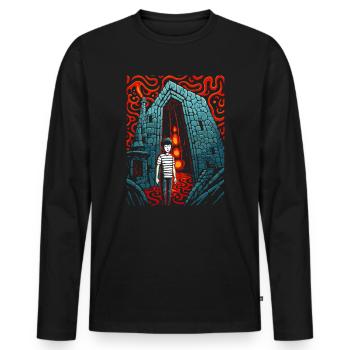Das Kind verloren im dunklen Kerker - Männer Premium Bio Langarmshirt - Schwarz - Vorne - Nico (187cm)