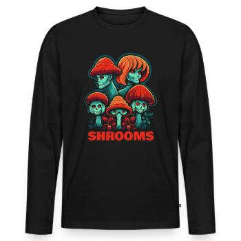 Mushroom Heads of Horror Mushrooms Forest - Men's Premium Organic Long Sleeve Shirt - black - Front - Nico (187cm)