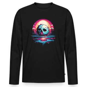 Juicy Dripping Sugar Skull Glaze Moon - Men's Premium Organic Long Sleeve Shirt - black - Front - Nico (187cm)