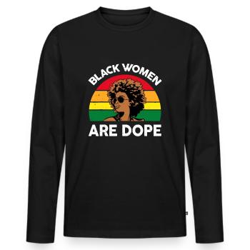Afrikanische schwarze Frauen sind der Monat der Geschichte - Männer Premium Bio Langarmshirt - Schwarz - Vorne - Nico (187cm)