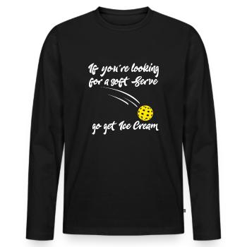 Jeu de mots drôle de pickleball pour les amateurs de paddleball Playerre - T-shirt manches longues Premium bio Homme - noir - Devant - Nico (187cm)