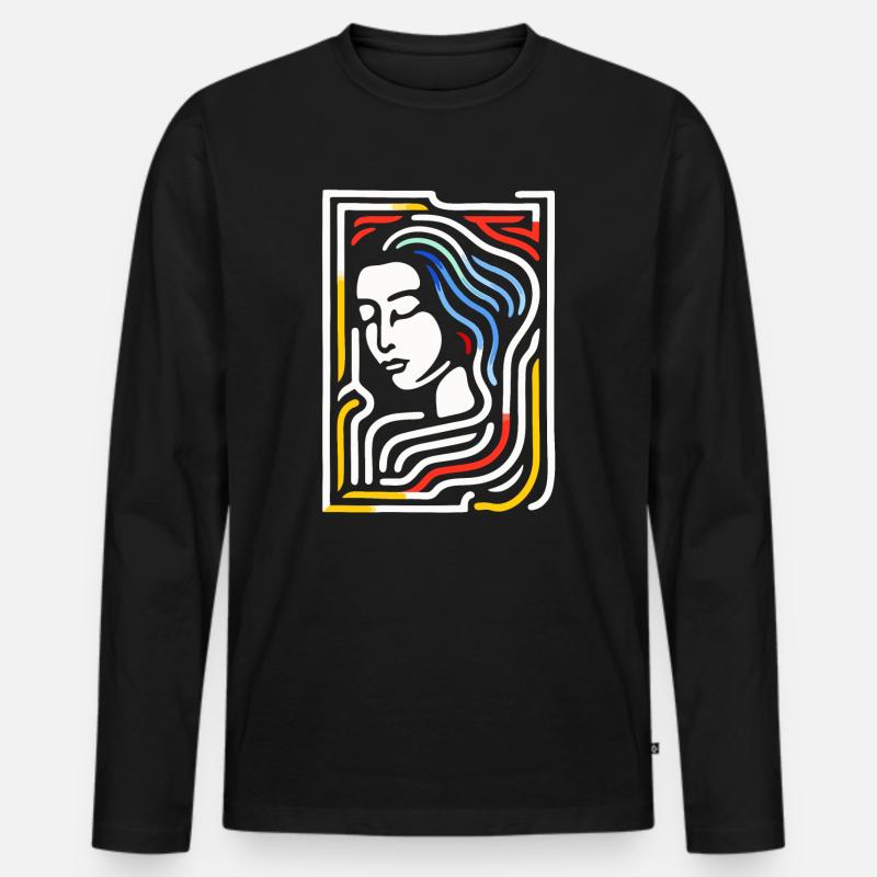 Das wunderschöne Labyrinth - Männer Premium Bio Langarmshirt - Schwarz