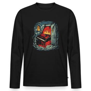 The Dungeon of Hell and a Piano - Men's Premium Organic Long Sleeve Shirt - black - Front - Nico (187cm)