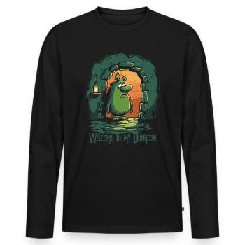 Welcome to My Dungeon: Funny Creature - Men's Premium Organic Long Sleeve Shirt - black - Front - Nico (187cm)