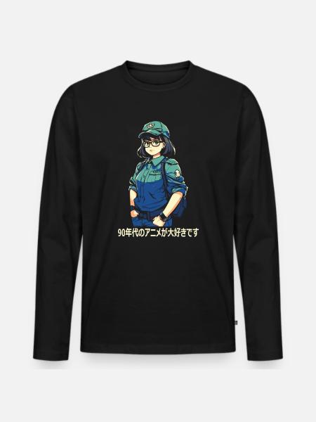 I love 90's anime - Men's Premium Organic Long Sleeve Shirt - black