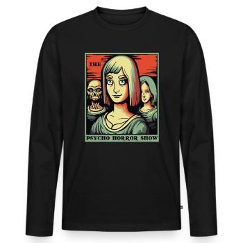 Le spectacle d’horreur psycho - T-shirt manches longues Premium bio Homme - noir - Devant - Nico (187cm)