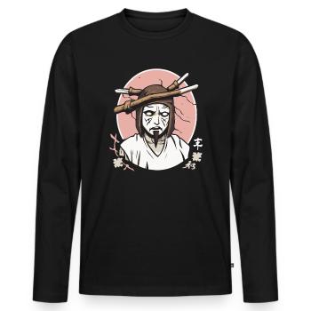 Sakura Blossoms Japan Ghosts Zombie - Men's Premium Organic Long Sleeve Shirt - black - Front - Nico (187cm)