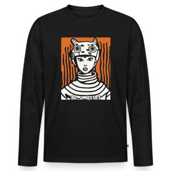 Be a rebel of art - Men's Premium Organic Long Sleeve Shirt - black - Front - Nico (187cm)