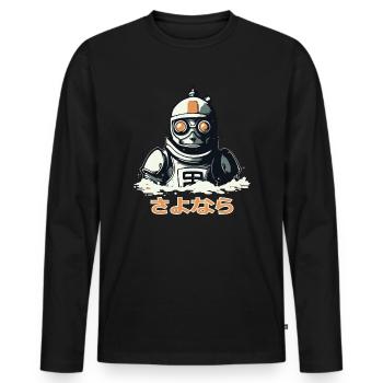 さよなら Leb wohl, ein sinkender Roboter - Männer Premium Bio Langarmshirt - Schwarz - Vorne - Nico (187cm)