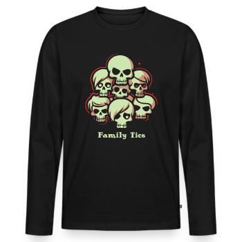 Family ties - Men's Premium Organic Long Sleeve Shirt - black - Front - Nico (187cm)