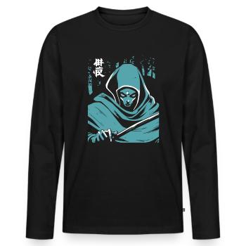 Japanese Horror Ghost - Men's Premium Organic Long Sleeve Shirt - black - Front - Nico (187cm)