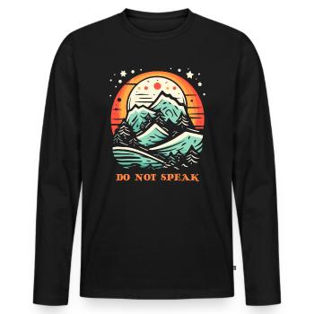 Don't Talk, Moon, Stars, Mountain, Nature - Men's Premium Organic Long Sleeve Shirt - black - Front - Nico (187cm)