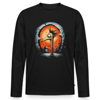 Weird Fantasy Dungeon Empire Bird - Men's Premium Organic Long Sleeve Shirt - black - Front - Nico (187cm)