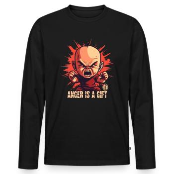 Wut ist ein Geschenk, wütendes Baby - Männer Premium Bio Langarmshirt - Schwarz - Vorne - Nico (187cm)