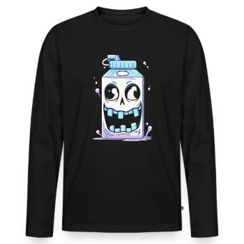 Crazy Milk - Men's Premium Organic Long Sleeve Shirt - black - Front - Nico (187cm)