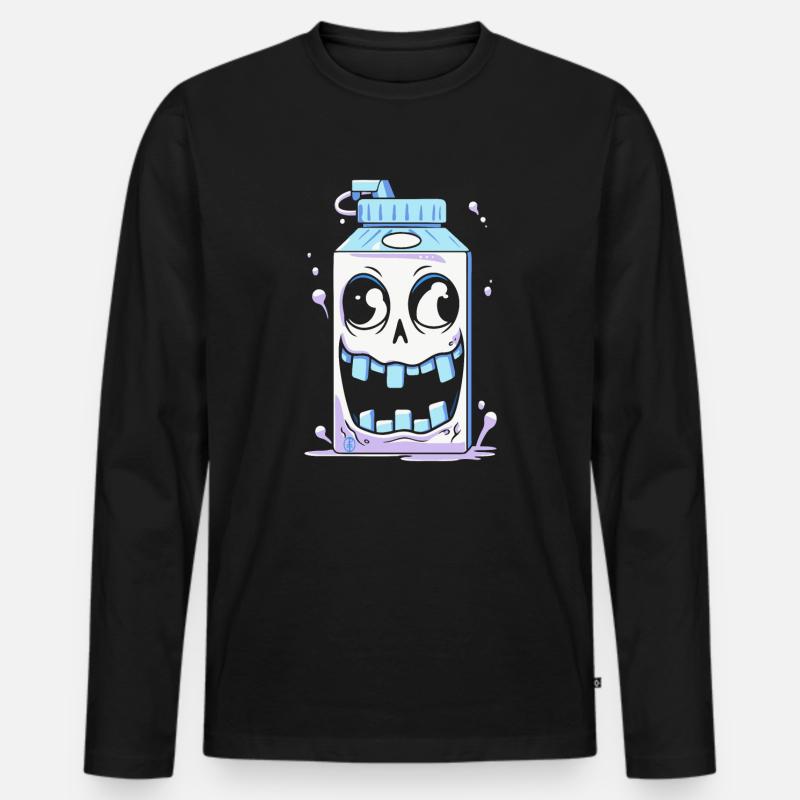 Verrückte Milch - Männer Premium Bio Langarmshirt - Schwarz