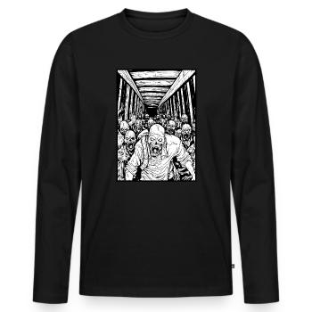 The Tunnel of the Horror Zombie Horde - Men's Premium Organic Long Sleeve Shirt - black - Front - Nico (187cm)