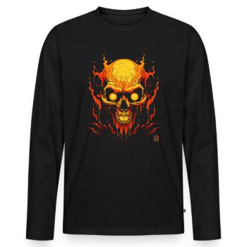 Ugly and Evil: Horror Skull - Men's Premium Organic Long Sleeve Shirt - black - Front - Nico (187cm)