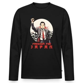Liberté pour le Japon - T-shirt manches longues Premium bio Homme - noir - Devant - Nico (187cm)