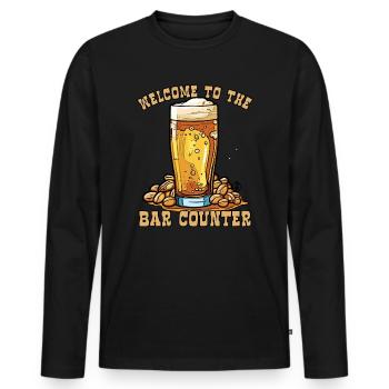 Welcome to the Counter: Peanuts and Beer - Men's Premium Organic Long Sleeve Shirt - black - Front - Nico (187cm)