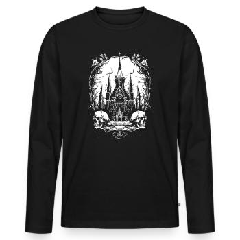 Hell Horror: House of Skulls - Men's Premium Organic Long Sleeve Shirt - black - Front - Nico (187cm)