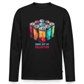 Collecte d’énergie de canettes de soda Boissons caféinées - T-shirt manches longues Premium bio Homme - noir - Devant - Nico (187cm)