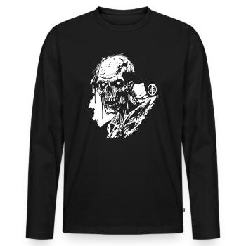 L’horreur est là : Skeleton Zombie - T-shirt manches longues Premium bio Homme - noir - Devant - Nico (187cm)