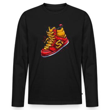 Baskets de dessin animé - T-shirt manches longues Premium bio Homme - noir - Devant - Nico (187cm)