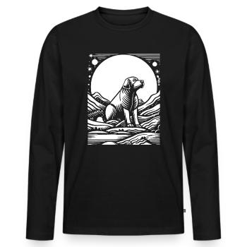 Chien de ciel étoilé - T-shirt manches longues Premium bio Homme - noir - Devant - Nico (187cm)