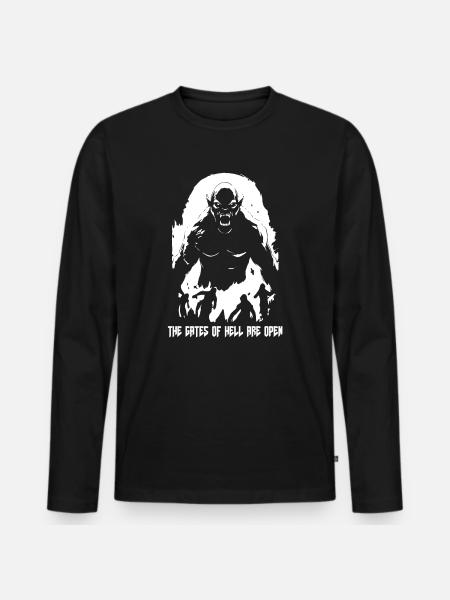 The of hell are open - Men's Premium Organic Long Sleeve Shirt - black