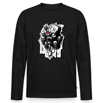 Zombie-Schädel und Totenköpfe - Männer Premium Bio Langarmshirt - Schwarz - Vorne - Nico (187cm)