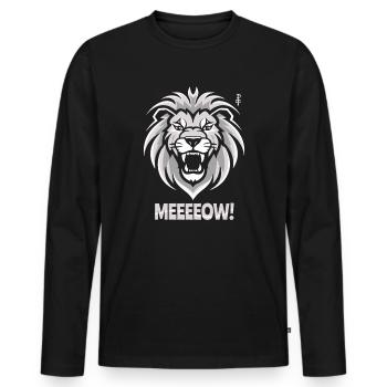 Meow emblem of a lion's head - Men's Premium Organic Long Sleeve Shirt - black - Front - Nico (187cm)