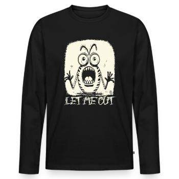 Ein Cartoon-Insekt schreit: Lass mich raus! - Männer Premium Bio Langarmshirt - Schwarz - Vorne - Nico (187cm)