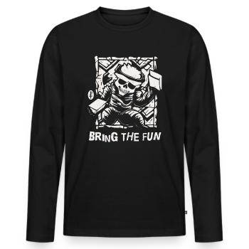 Apportez le plaisir - T-shirt manches longues Premium bio Homme - noir - Devant - Nico (187cm)