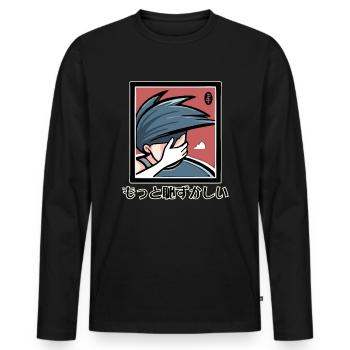 Anime Tarot: もっと恥ずかしい, The Embarrassing - Men's Premium Organic Long Sleeve Shirt - black - Front - Nico (187cm)