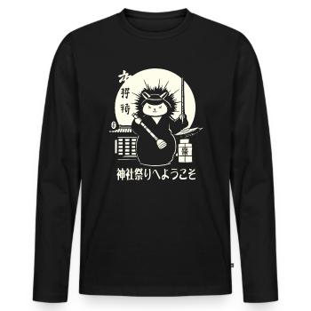 Festival du sanctuaire de bienvenue : japonais - T-shirt manches longues Premium bio Homme - noir - Devant - Nico (187cm)