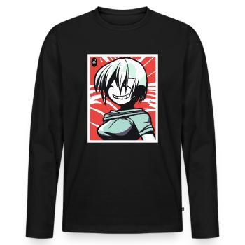 Cette fille d’anime est si dense et lourde - T-shirt manches longues Premium bio Homme - noir - Devant - Nico (187cm)