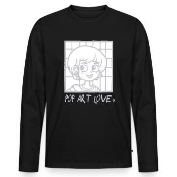 L’anime de dessin animé rencontre l’amour du pop art - T-shirt manches longues Premium bio Homme - noir - Devant - Nico (187cm)