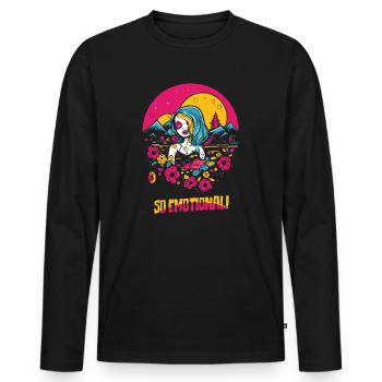 Tellement émouvante, fille emo avec du cœur et de la nature - T-shirt manches longues Premium bio Homme - noir - Devant - Nico (187cm)