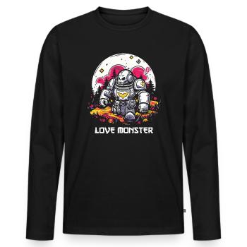 Cher Monster Robot - T-shirt manches longues Premium bio Homme - noir - Devant - Nico (187cm)