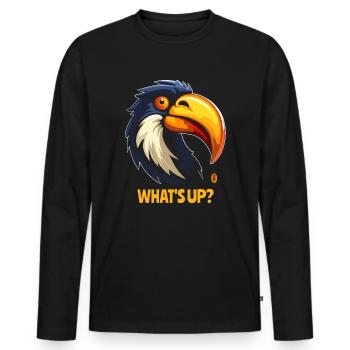 What's going on! Toucan Jungle Bird - Men's Premium Organic Long Sleeve Shirt - black - Front - Nico (187cm)