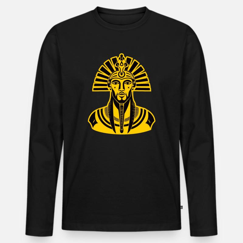 Ein goldener Pharao - Männer Premium Bio Langarmshirt - Schwarz