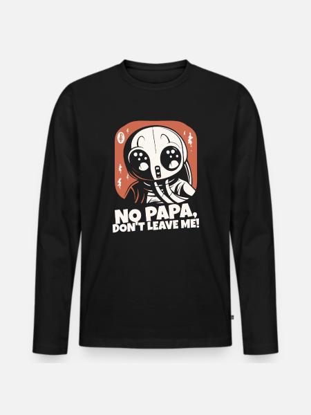 Daddy, don't leave me - Men's Premium Organic Long Sleeve Shirt - black