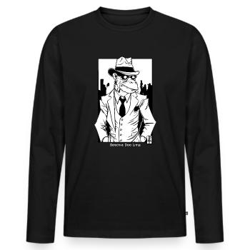 Rencontrez le détective animalier Do Little - T-shirt manches longues Premium bio Homme - noir - Devant - Nico (187cm)