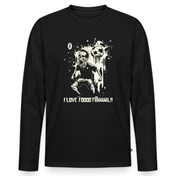 Zombie Kicker: Ich liebe Fußball - Männer Premium Bio Langarmshirt - Schwarz - Vorne - Nico (187cm)