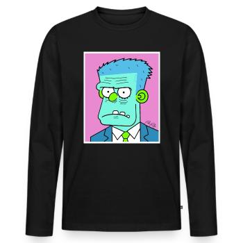 Elections are coming - politician zombies are excited - Men's Premium Organic Long Sleeve Shirt - black - Front - Nico (187cm)