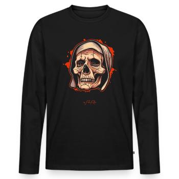 Älter und weiser - Männer Premium Bio Langarmshirt - Schwarz - Vorne - Nico (187cm)