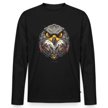 Ich sehe dich, ein Falke Vogel - Männer Premium Bio Langarmshirt - Schwarz - Vorne - Nico (187cm)